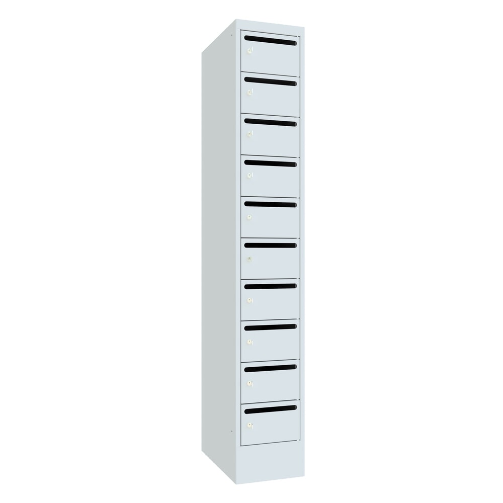 Produktabbildung Nr. 1: Meuble de tri du courrier PAVOY, 1 x 10 compartiments, H x l x P 1 850 x 330 x 500 mm, gris clair, gris clair