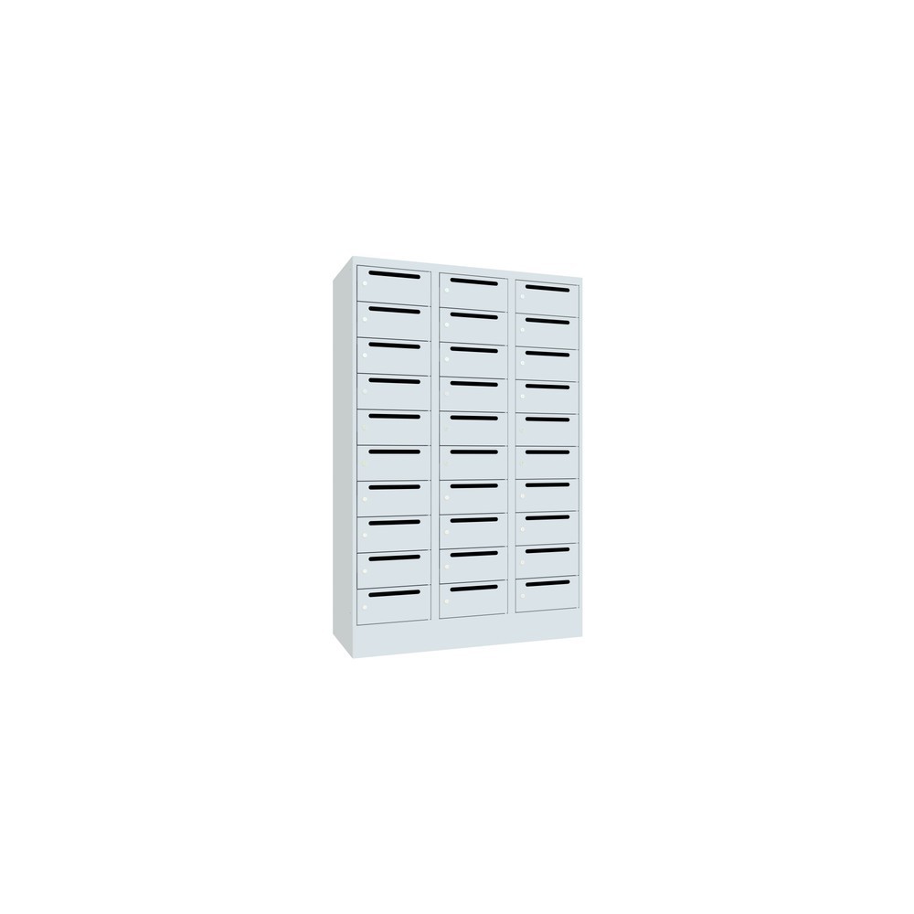 Produktabbildung Nr. 2: Meuble de tri du courrier PAVOY, 3 x 10 compartiments, H x l x P 1 850 x 1 230 x 500 mm, gris clair, gris clair