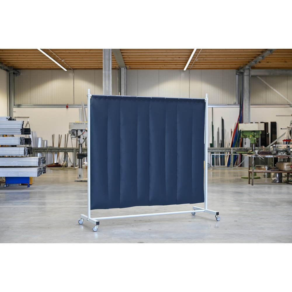 Produktabbildung Nr. 3: Mobiele beschermwand met zwenkarmen, volgens ISO EN 25980 (EN 1598), 1-delig, lamellen 2 mm, donkergroen / mat