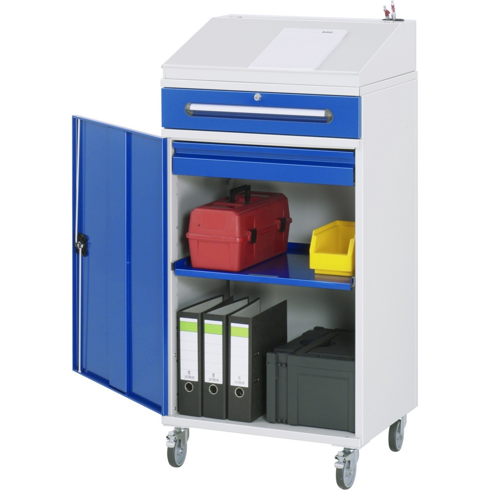 Produktabbildung Nr. 1: Mobiele lessenaar RAU, hxbxd 1.235-1.345 x 650 x 520 mm, lades 1 x 80, 1 x 120 mm