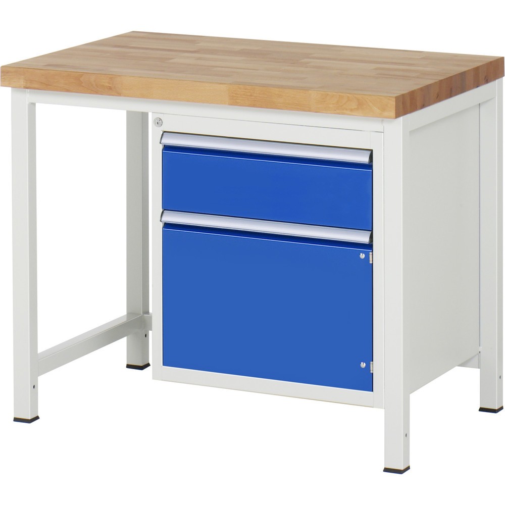 Product afbeelding: Werkbank RAU serie 8000, 1 draaideur, hxbxd 840-1.040 x 1.000 x 700 mm, 1 lade