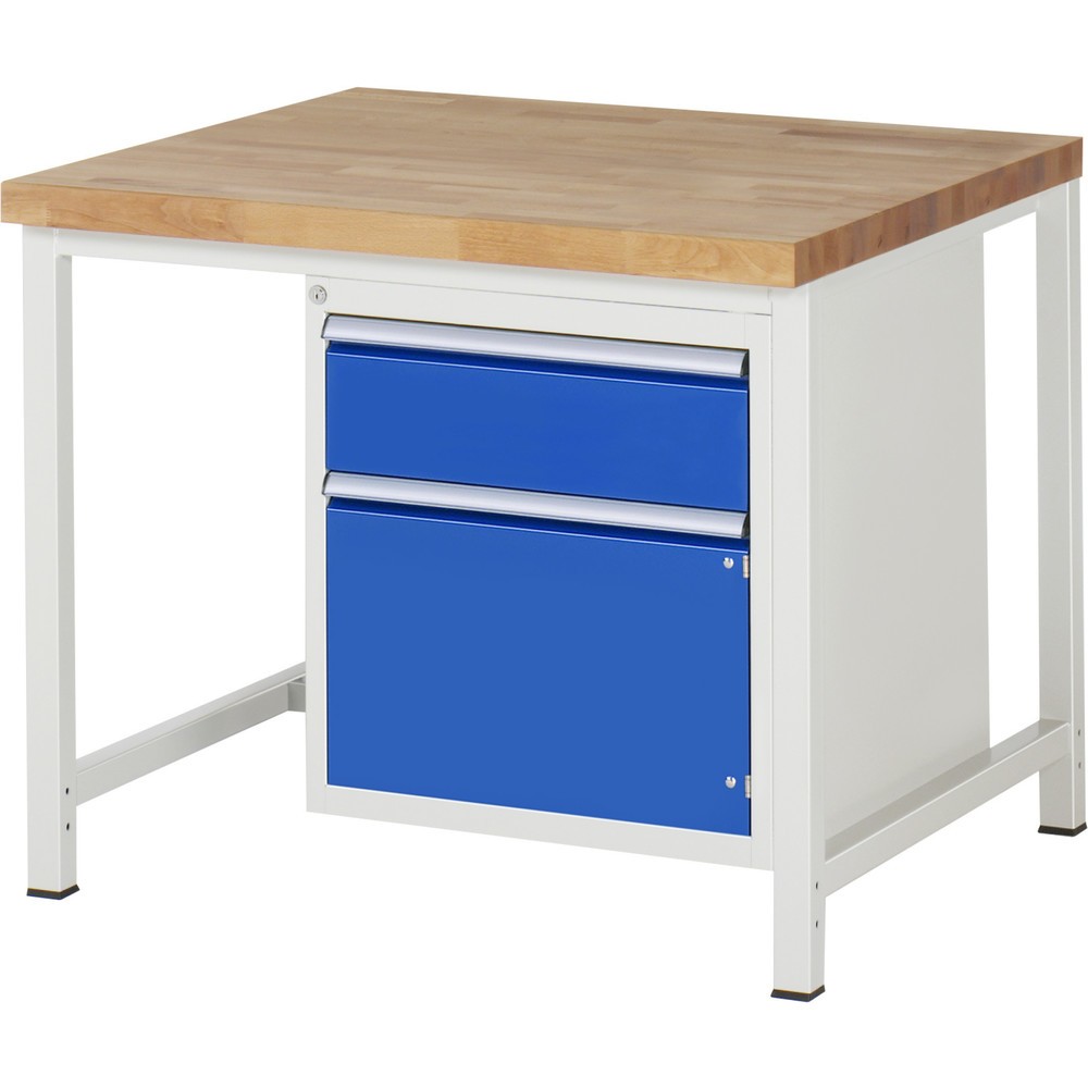 Product afbeelding: Werkbank RAU serie 8000, 1 draaideur, hxbxd 840-1.040 x 1.000 x 900 mm, 1 lade, 1 draaideur