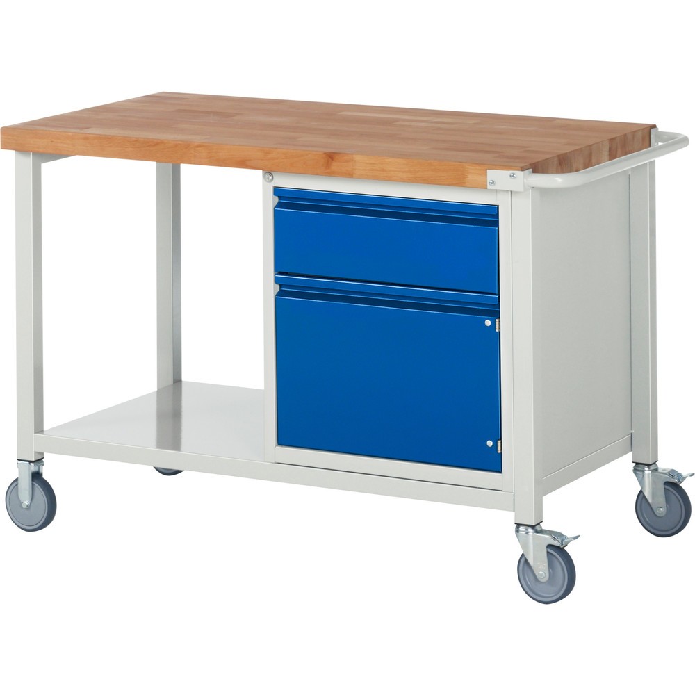 Produktabbildung Nr. 1: Mobiele werkbank RAU serie 8000, 1 kast, 1 draaideur, hxbxd 880 x 1.250 x 700 mm, 1 lade 1 x 180 mm, draagvermogen lade 100 kg, 1 legbord diepte 650 mm