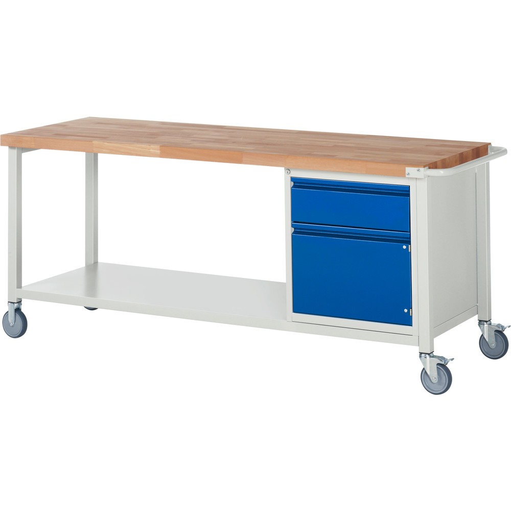 Produktabbildung Nr. 1: Mobiele werkbank RAU serie 8000, 1 kast, 1 draaideur, hxbxd 880 x 2.000 x 700 mm, 1 lade 1 x 180 mm, draagvermogen lade 100 kg, 1 legbord diepte 650 mm
