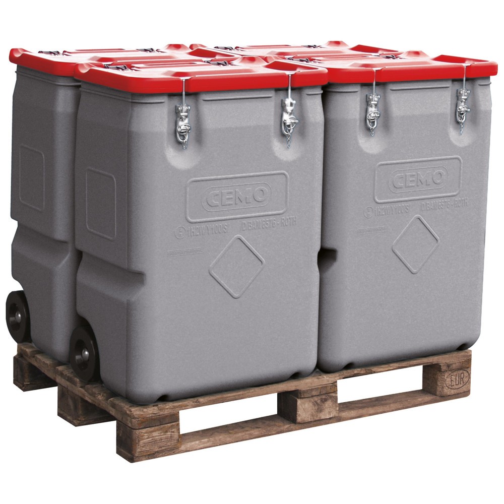 Produktabbildung Nr. 1: Mobil-Box CEMO, goedkeuring voor gevaarlijke stoffen, 170 l, deksel rood