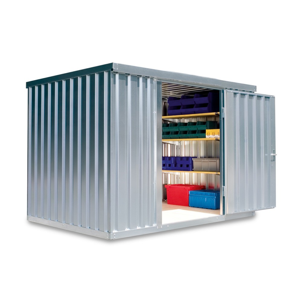 Produktabbildung Nr. 1: Conteneur matériau module unique, HxLxP 2,150 x 3,050 x 2,170 mm, démonté, plancher en bois, galvanisé