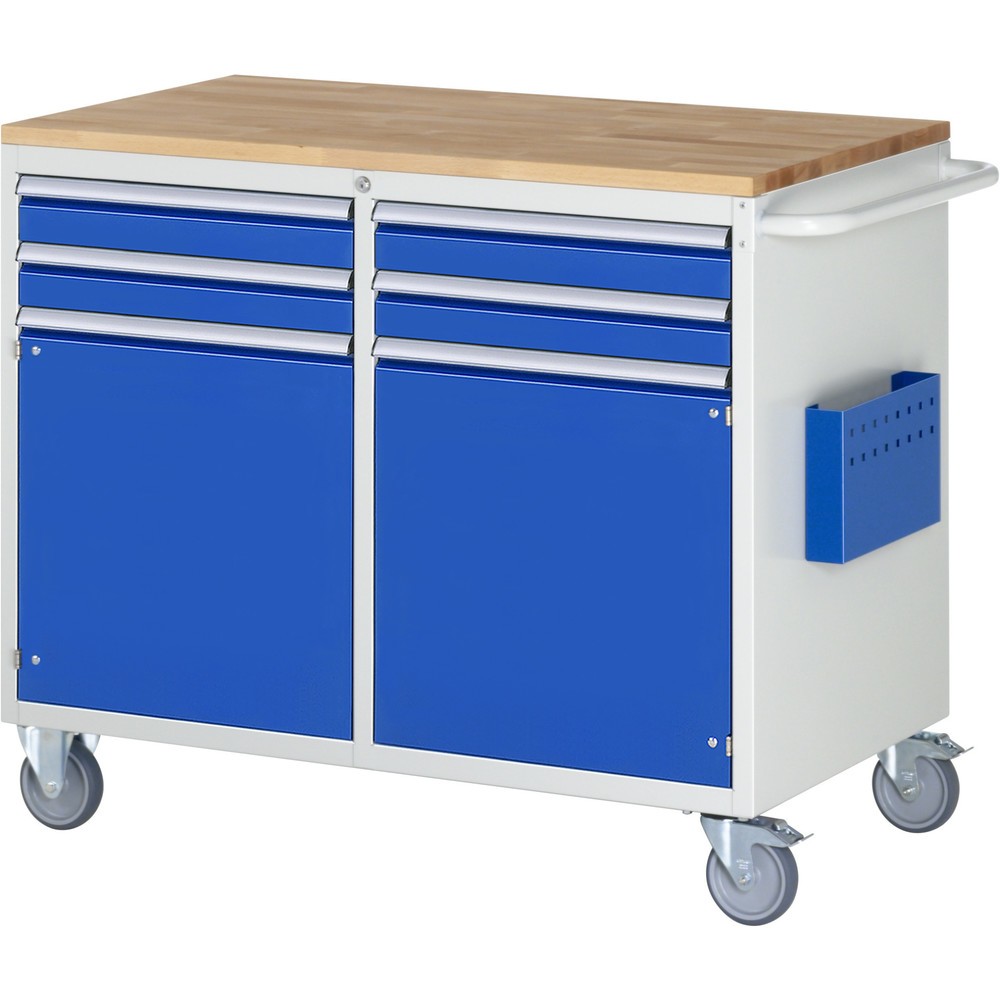 Produktabbildung Nr. 1: Montagewagen RAU serie 7000, hxbxd 975 x 1.145 x 650 mm, 2 draaideuren, 4 lades 4 x 90 mm, beuken werkblad