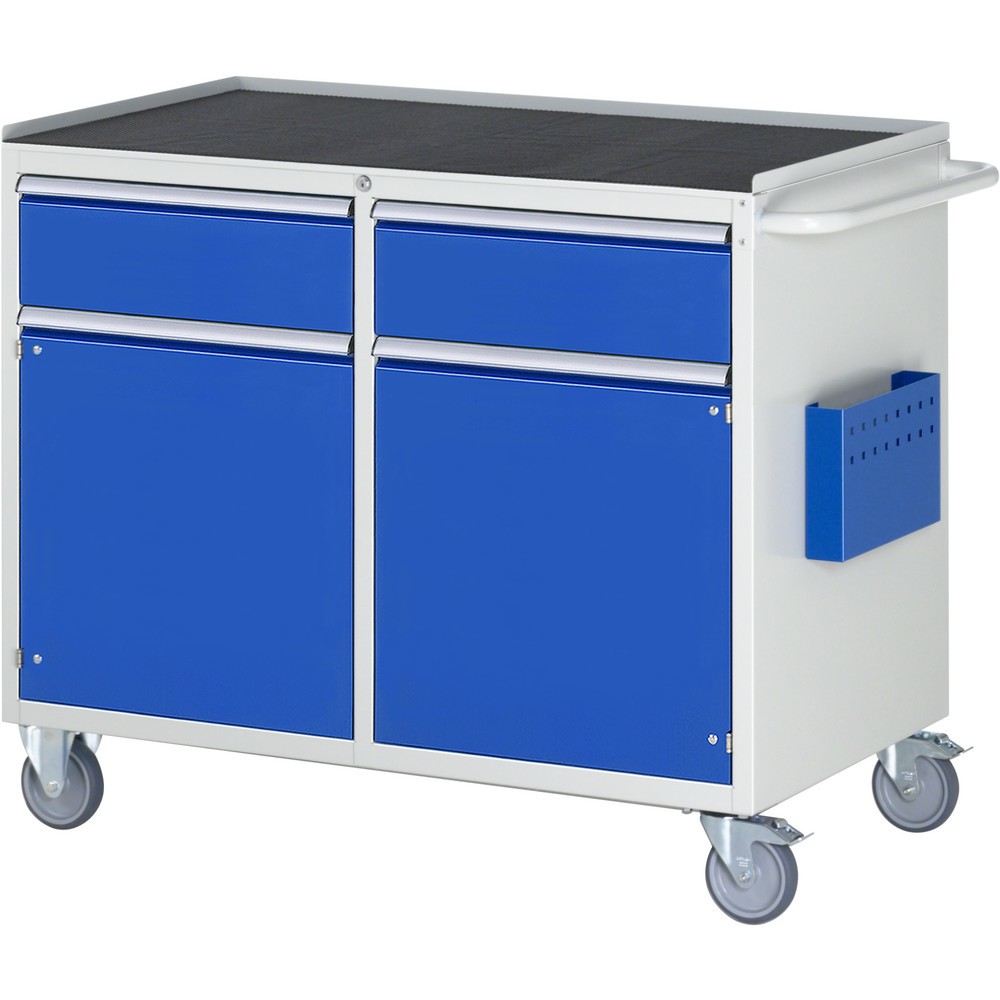 Produktabbildung Nr. 1: Montagewagen RAU serie 7000, hxbxd 975 x 1.145 x 650 mm, 2 draaideuren, 2 lades 2 x 180 mm, metalen werkblad