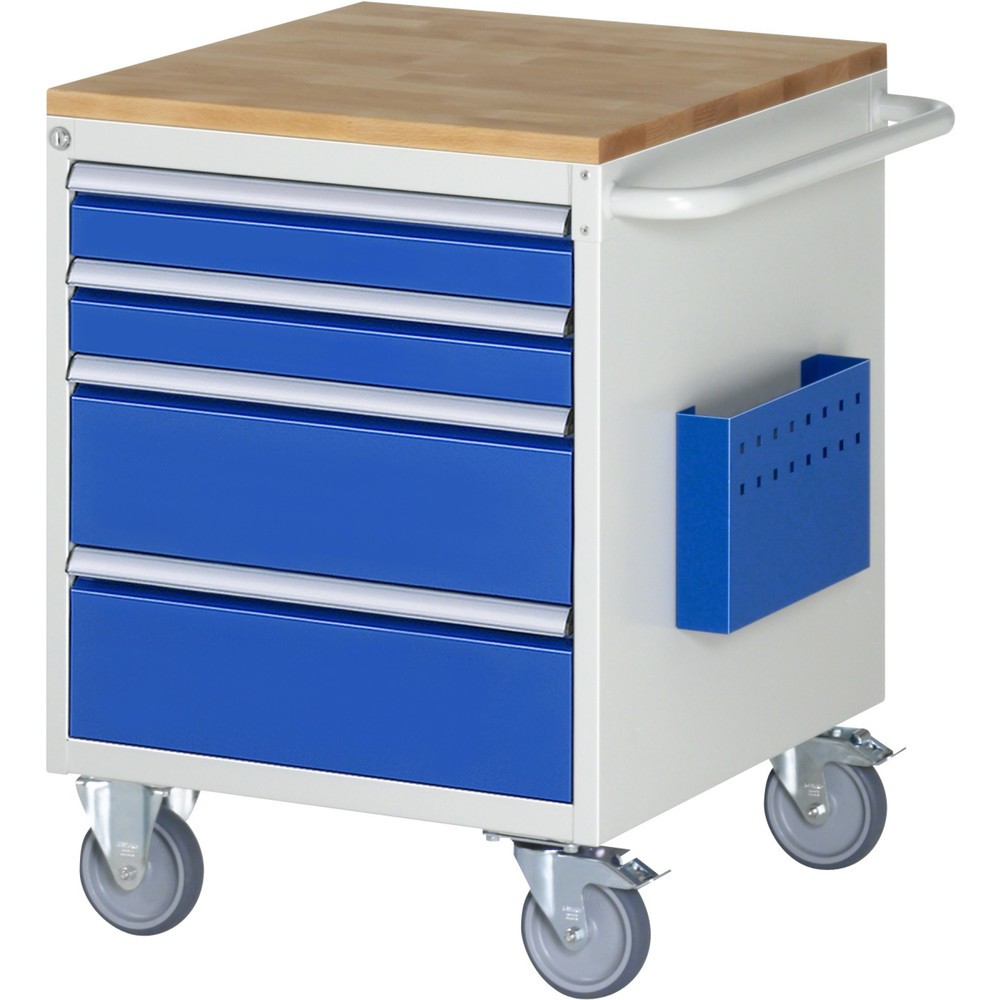 Productafbeelding nr. 1: Montagewagen RAU serie 7000, hxbxd 795 x 580 x 650 mm, 4 lades 2 x 90, 2 x 180 mm, beuken werkblad