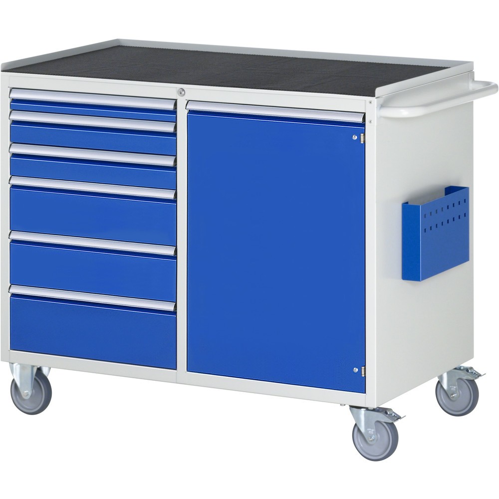 Produktabbildung Nr. 1: Montagewagen RAU serie 7000, hxbxd 975 x 1.145 x 650 mm, 1 draaideur, 6 lades 1 x 60, 2 x 90, 2 x 150, 1 x 180 mm, metalen werkblad