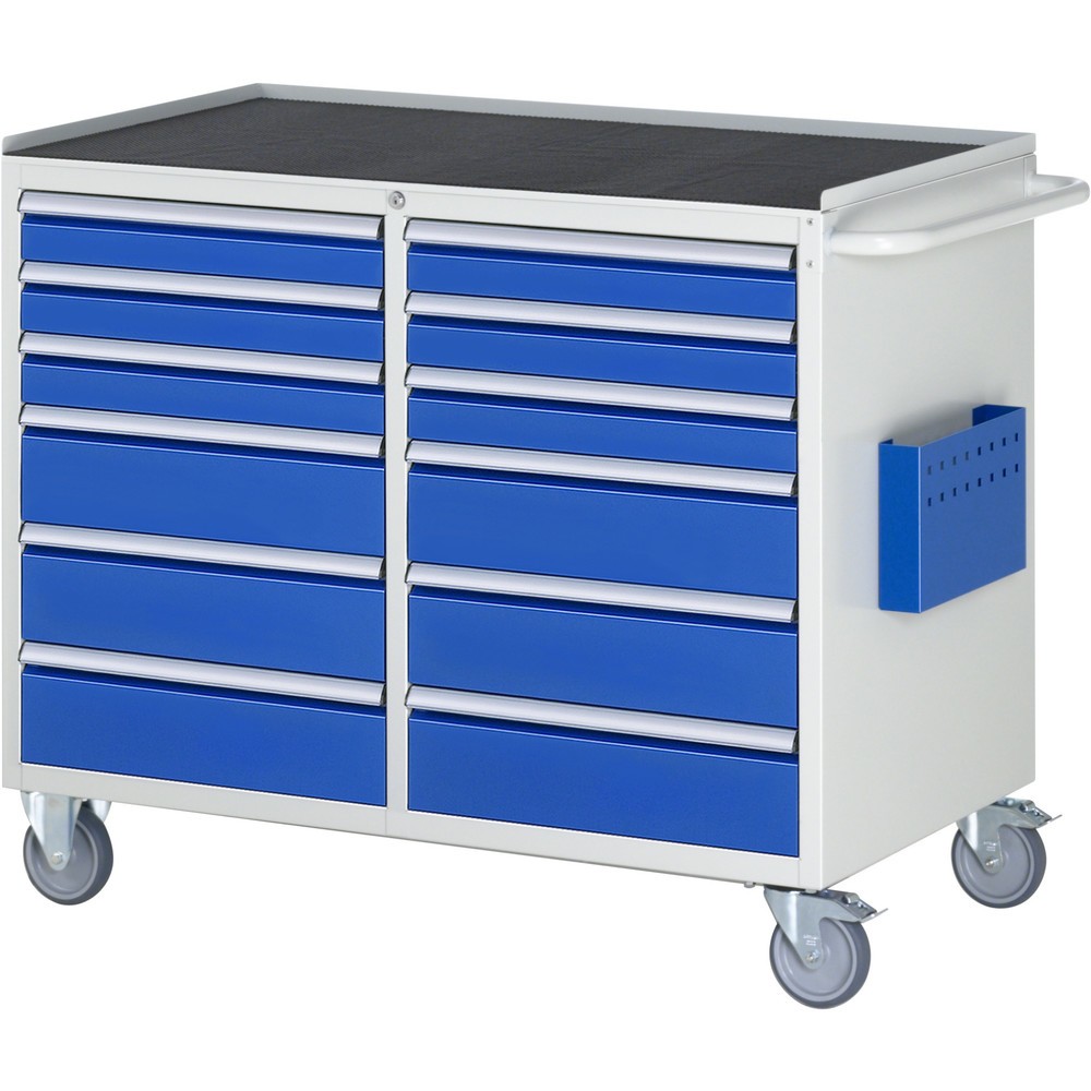 Productafbeelding nr. 1: Montagewagen RAU serie 7000, hxbxd 975 x 1.145 x 650 mm, 12 lades 6 x 90, 6 x 150 mm, metalen werkblad, draagvermogen lade 100 kg
