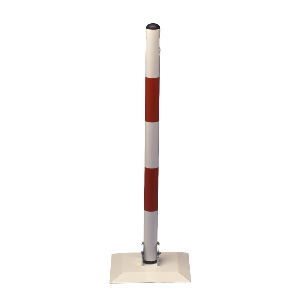 Produktabbildung Nr. 1: MOTTEZ Potelet métallique sur coupelle carrée rabattable, blanc et rouge