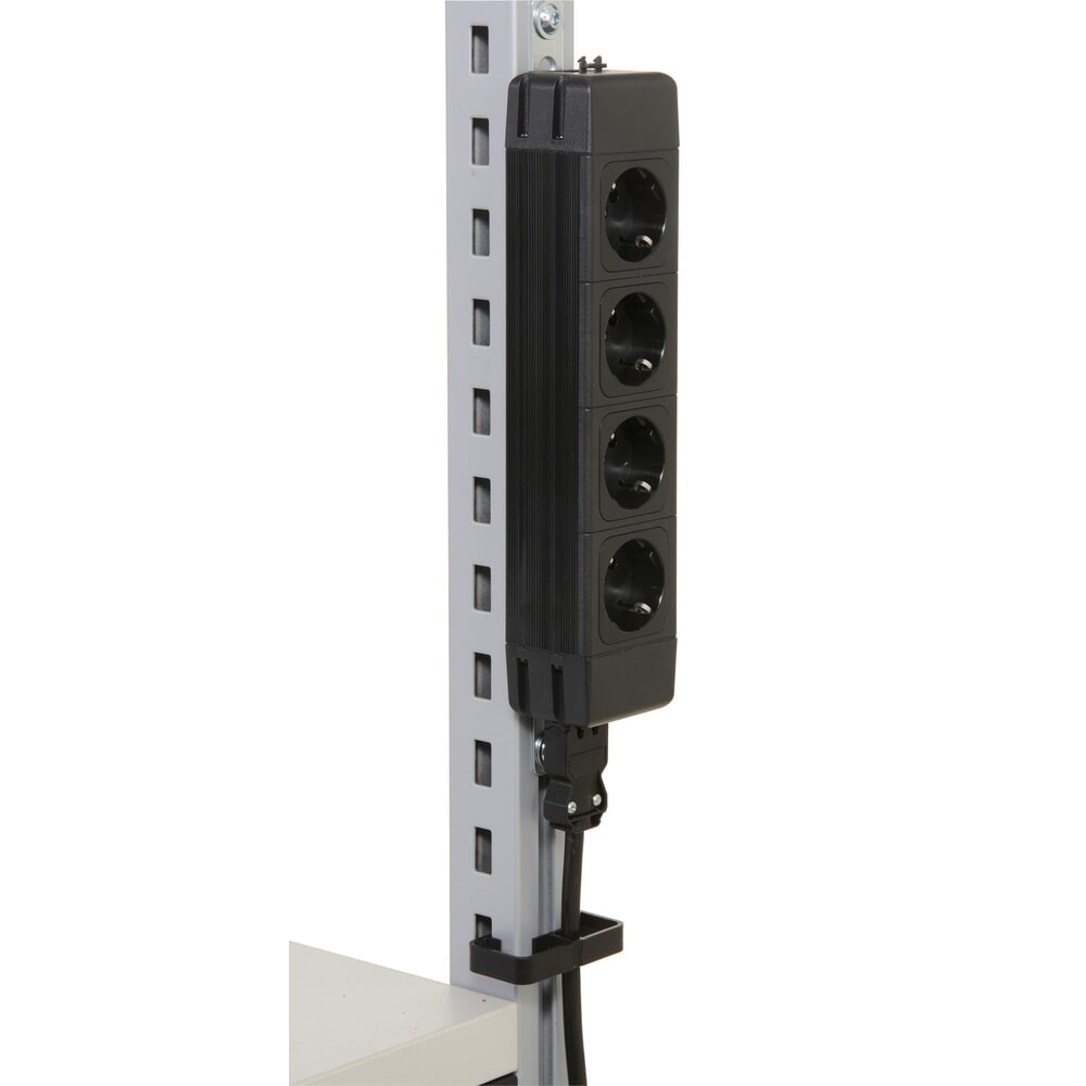 Productafbeelding nr. 2: 4-voudig stopcontact voor Rocholz paktafels SYSTEM FLEX, zwart