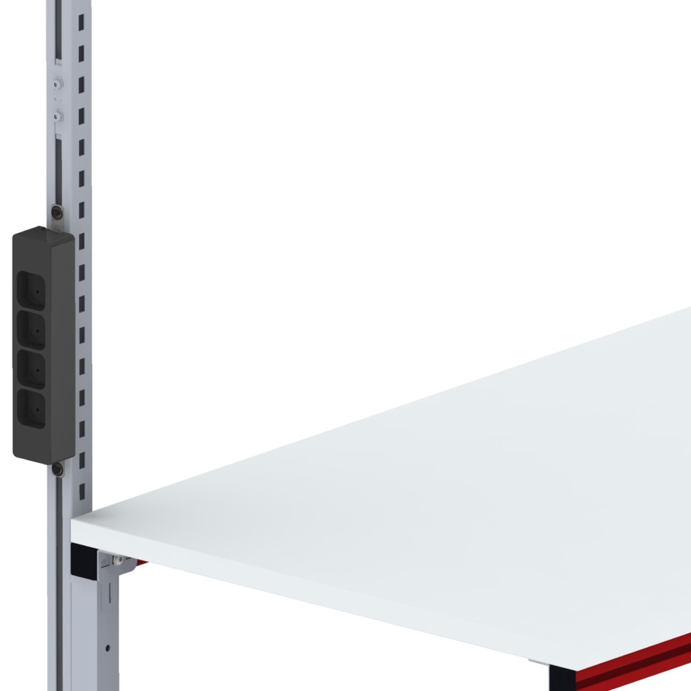 Productafbeelding nr. 1: 4-voudig stopcontact voor Rocholz paktafels SYSTEM FLEX, zwart