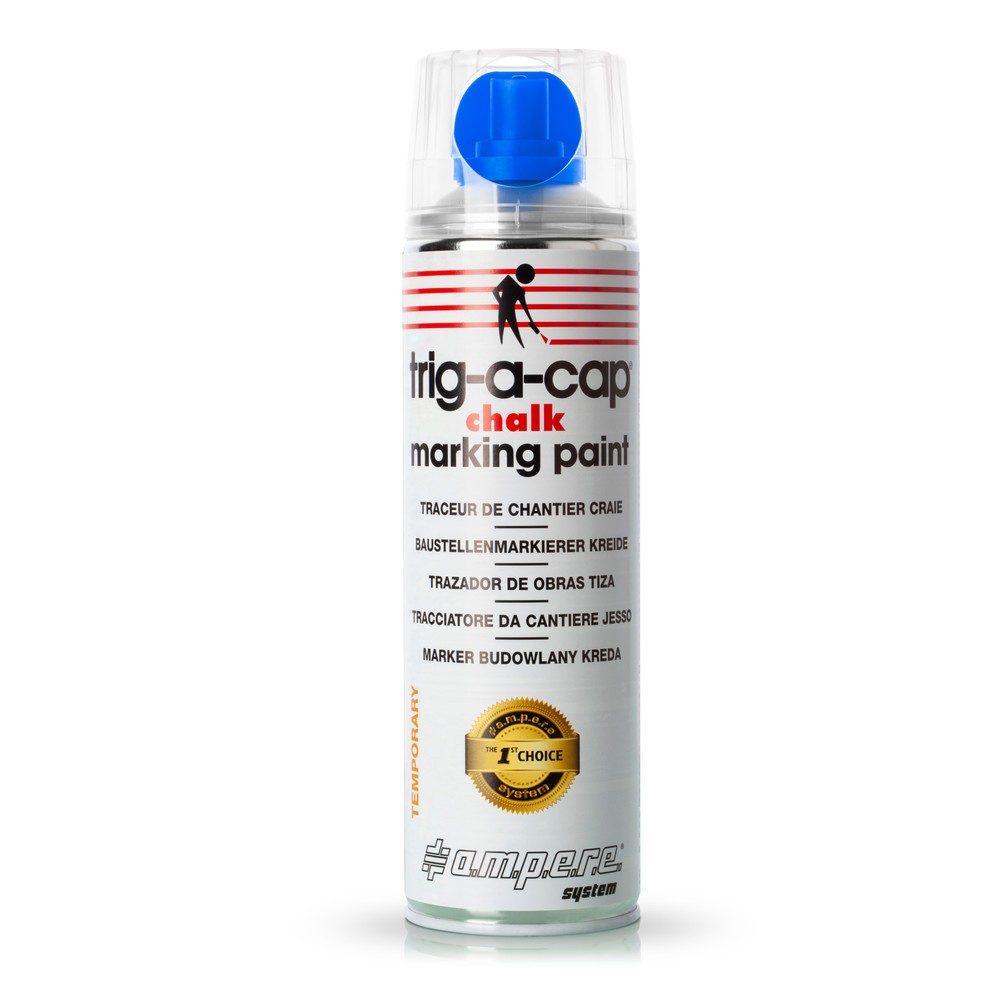 Product afbeelding: A.M.P.E.R.E. Krijtspray trig-a-cap® chalk, 500 ml, 12 stuks/VE, blauw