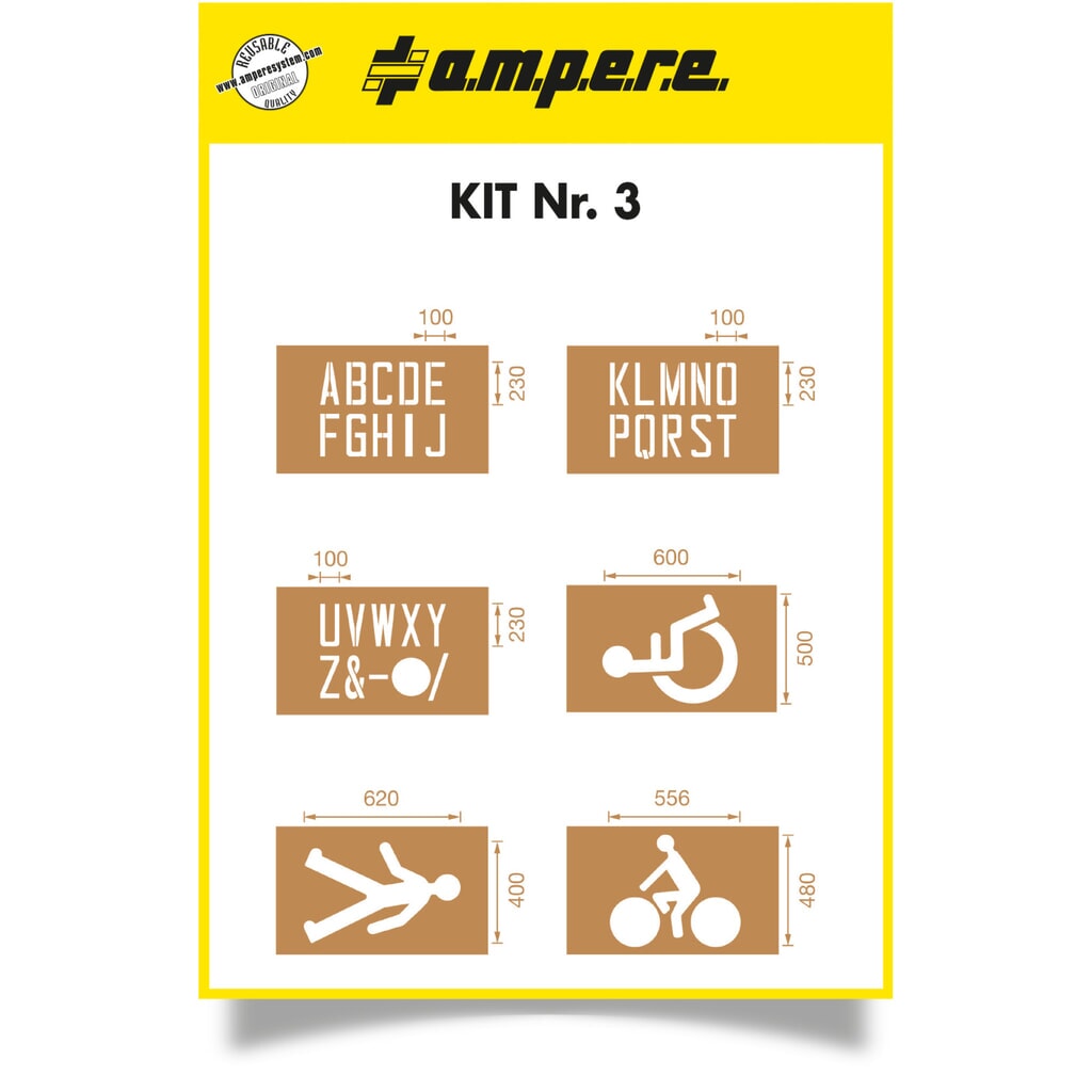 Product afbeelding: A.M.P.E.R.E. Set sjablonen, 3 tot 6 sjablonen