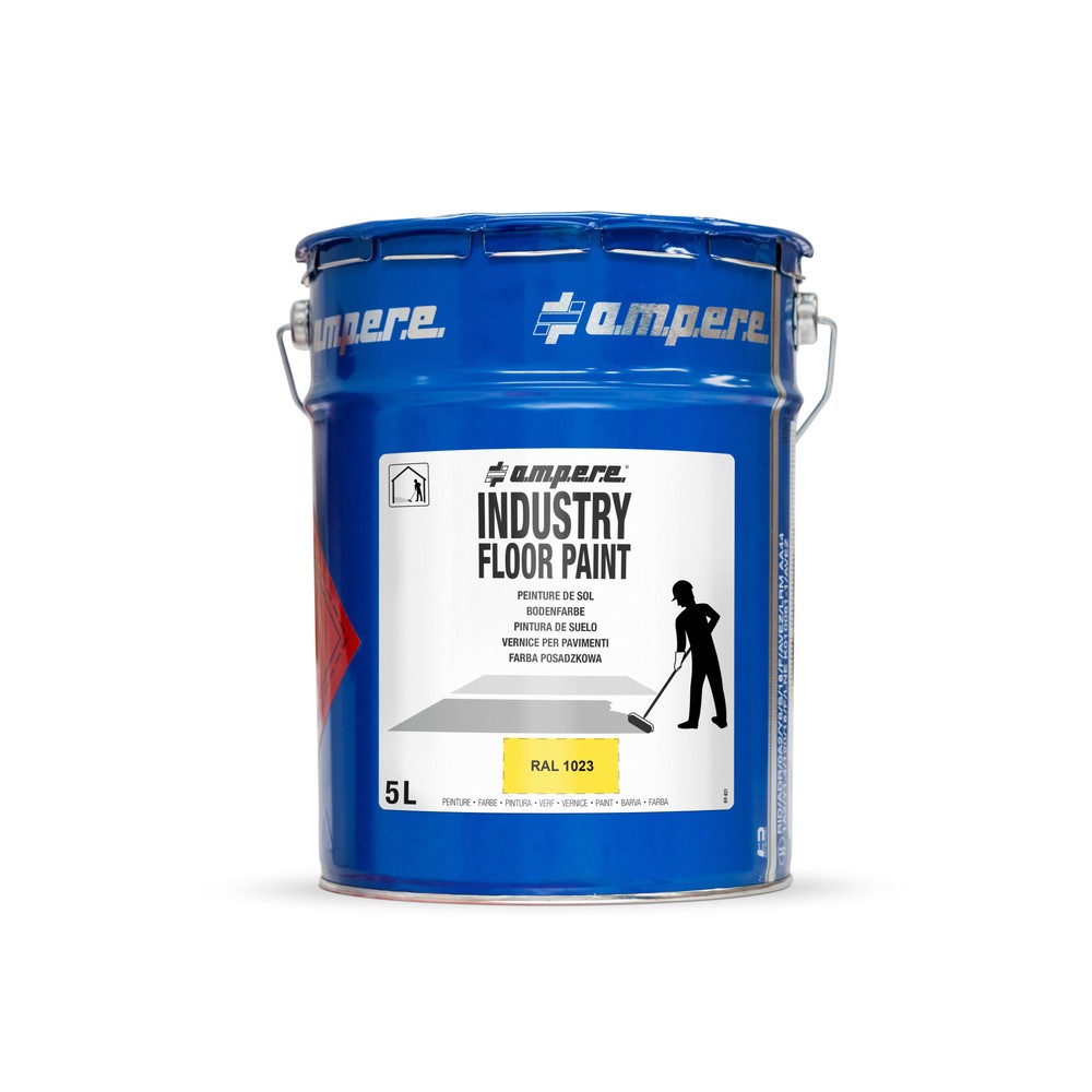 Product afbeelding: A.M.P.E.R.E. Vloermarkeringsverf Traffic Floor Paint, 5 l, geel