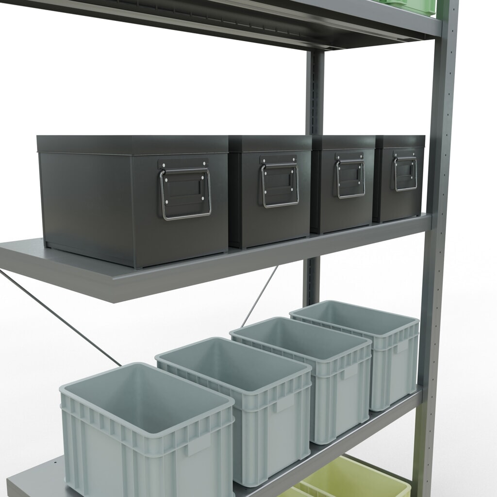 Productafbeelding nr. 4: Aanbouwelement voor complete legbordrek SCHULTE, inhaaksysteem, vaklast 250 kg, hxbxd 2.000 x 1.000 x 400 mm