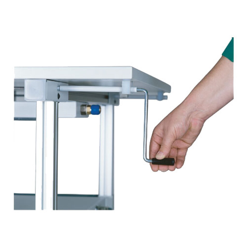 Aanbouwtafel werkpleksysteem, hoogteverrek met kruk, lichtblauw Productafbeelding nr. 2: Aanbouwtafel werkpleksysteem, hoogteverrek met kruk, lichtblauw