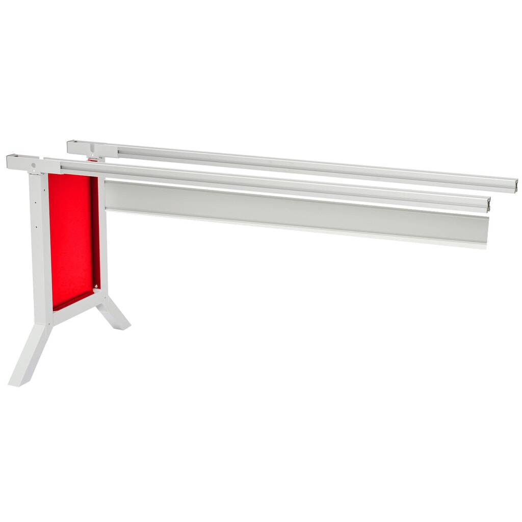 Aanbouwtafel werkpleksysteem, hoogteverrek met kruk, verkeersrood Product afbeelding: Aanbouwtafel werkpleksysteem, hoogteverrek met kruk, verkeersrood