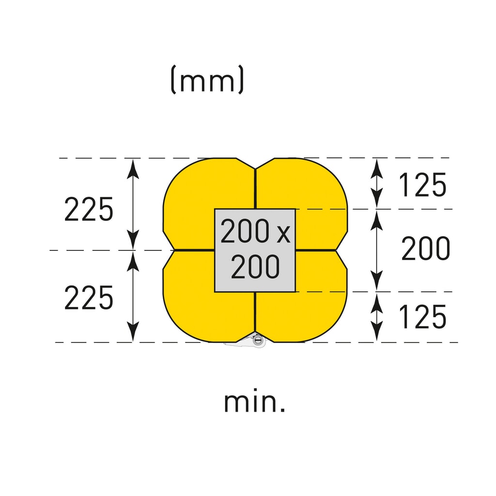 Productafbeelding nr. 7: Aanrijbescherming voor pilaren MORAVIA, hoogte 1.100 mm, voor pilaarafmetingen (bxd) 200-300 x 200-300 mm