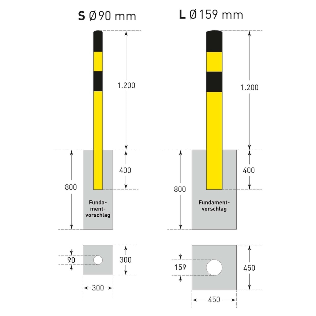 Beschermpaal MORAVIA, voor verankeren in beton, voor buiten, hoogte 1.600 mm, Ø 90 mm Productafbeelding nr. 5: Beschermpaal MORAVIA, voor verankeren in beton, voor buiten, hoogte 1.600 mm, Ø 90 mm