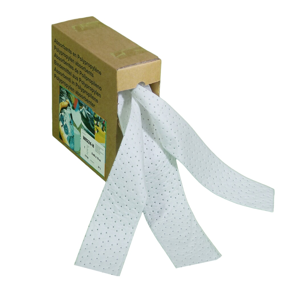 Product afbeelding: Absorptiedoek SMS Heavyweight, dispenserdoos met 1 rol, meervoudig geperforeerd, Z-gevouwen, 3-laags, lengte 15 m, olie, wit