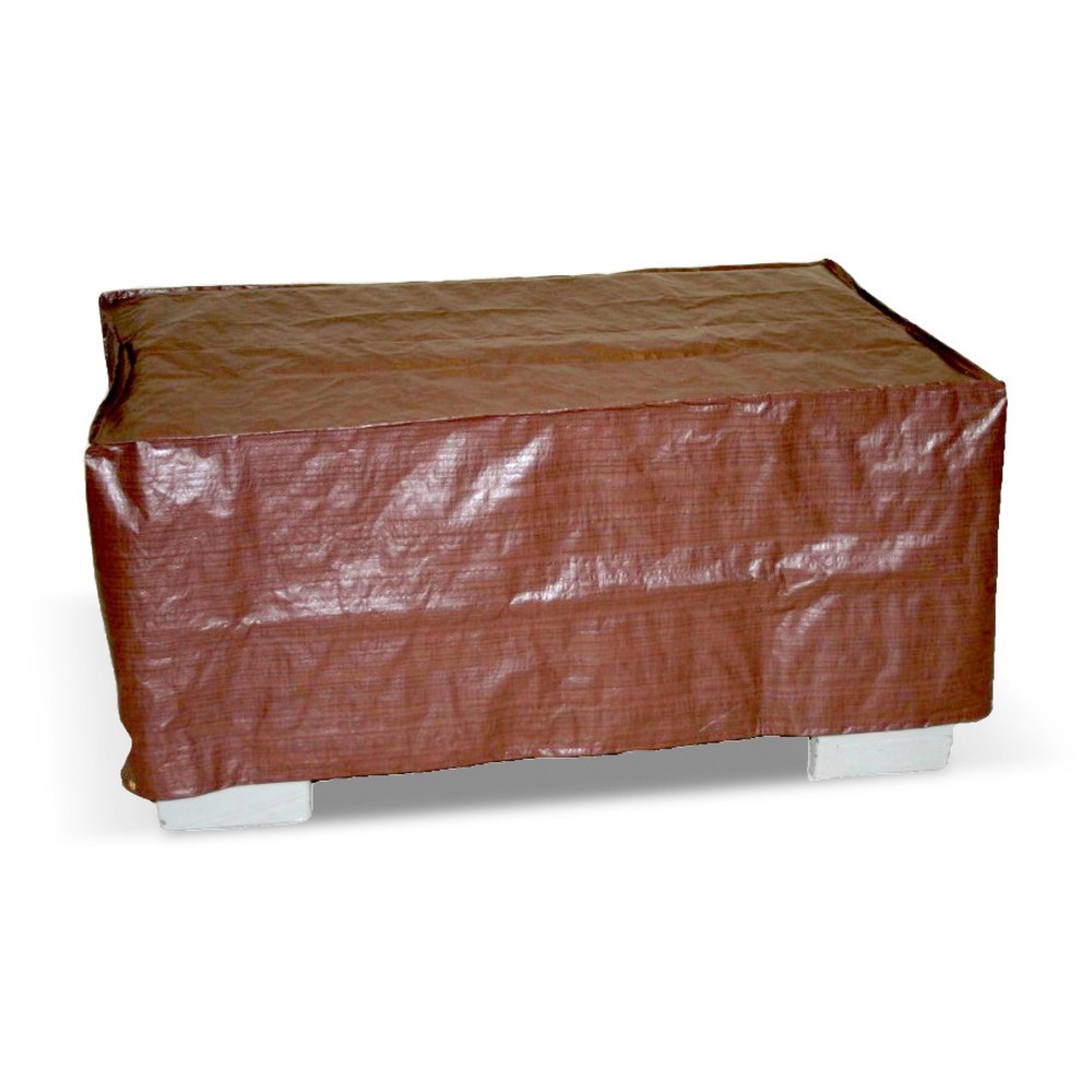 Product afbeelding: Afdekhoes met zoom en ogen, h x b x d 500 x 1.250 x 850 mm, bruin