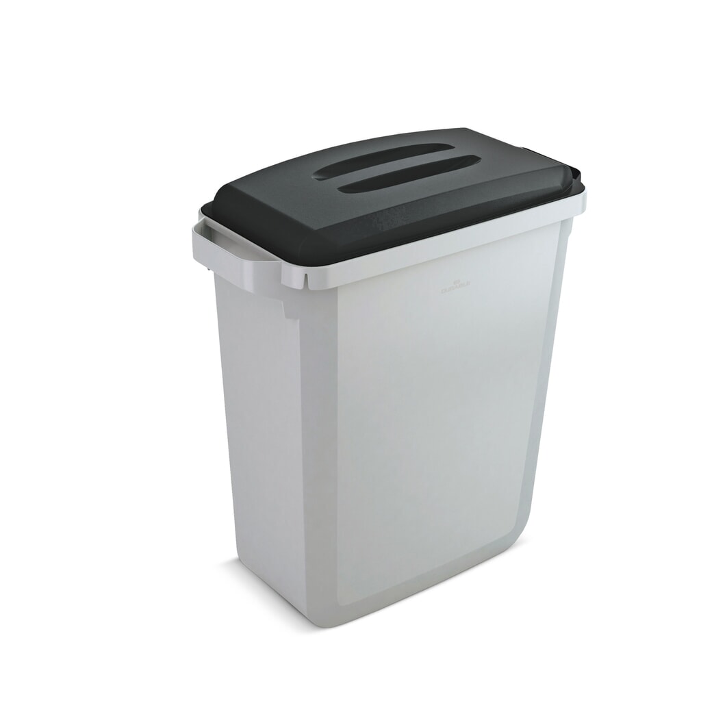 Afval- en kringloop afvalbak DURABLE 60 liter, PP, grijs Product afbeelding: Afval- en kringloop afvalbak DURABLE 60 liter, PP, grijs