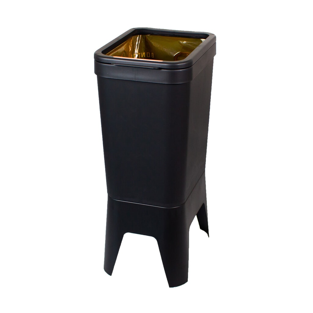 Afvalbak BON TON Circubin, van 100% gerecycled polypropyleen, 40 liter, open, antraciet Product afbeelding: Afvalbak BON TON Circubin, van 100% gerecycled polypropyleen, 40 liter, open, antraciet