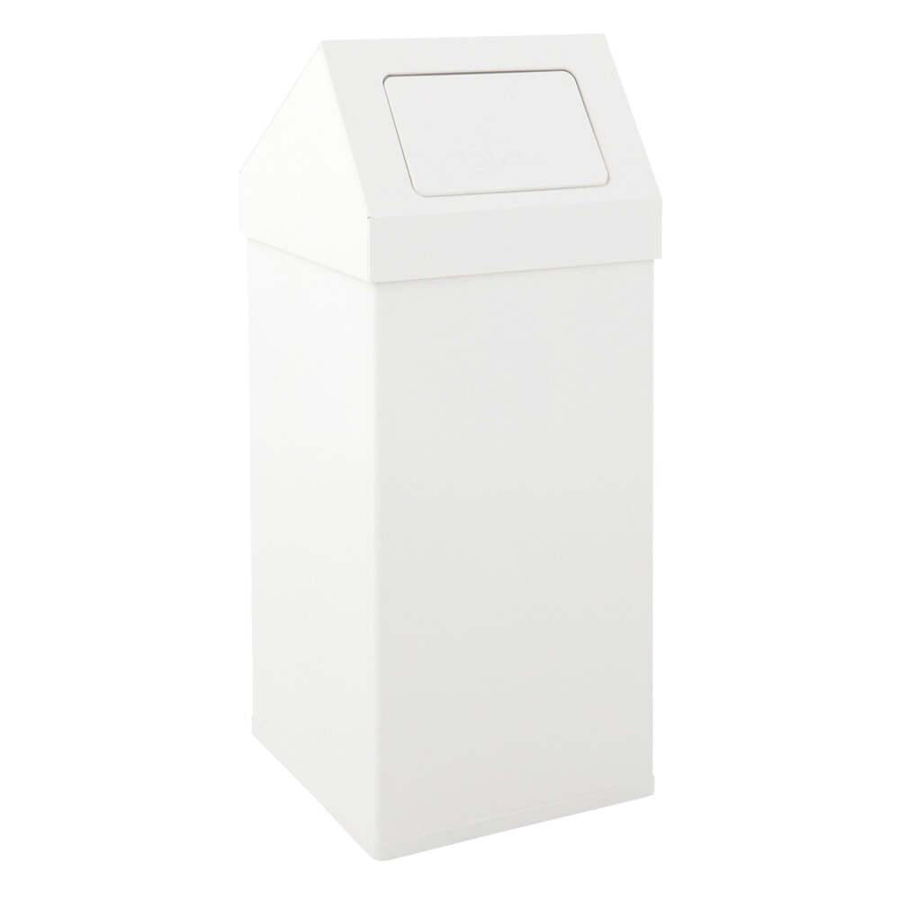 Product afbeelding: Afvalbak CARRO Push, 55 liter, van aluminium, wit