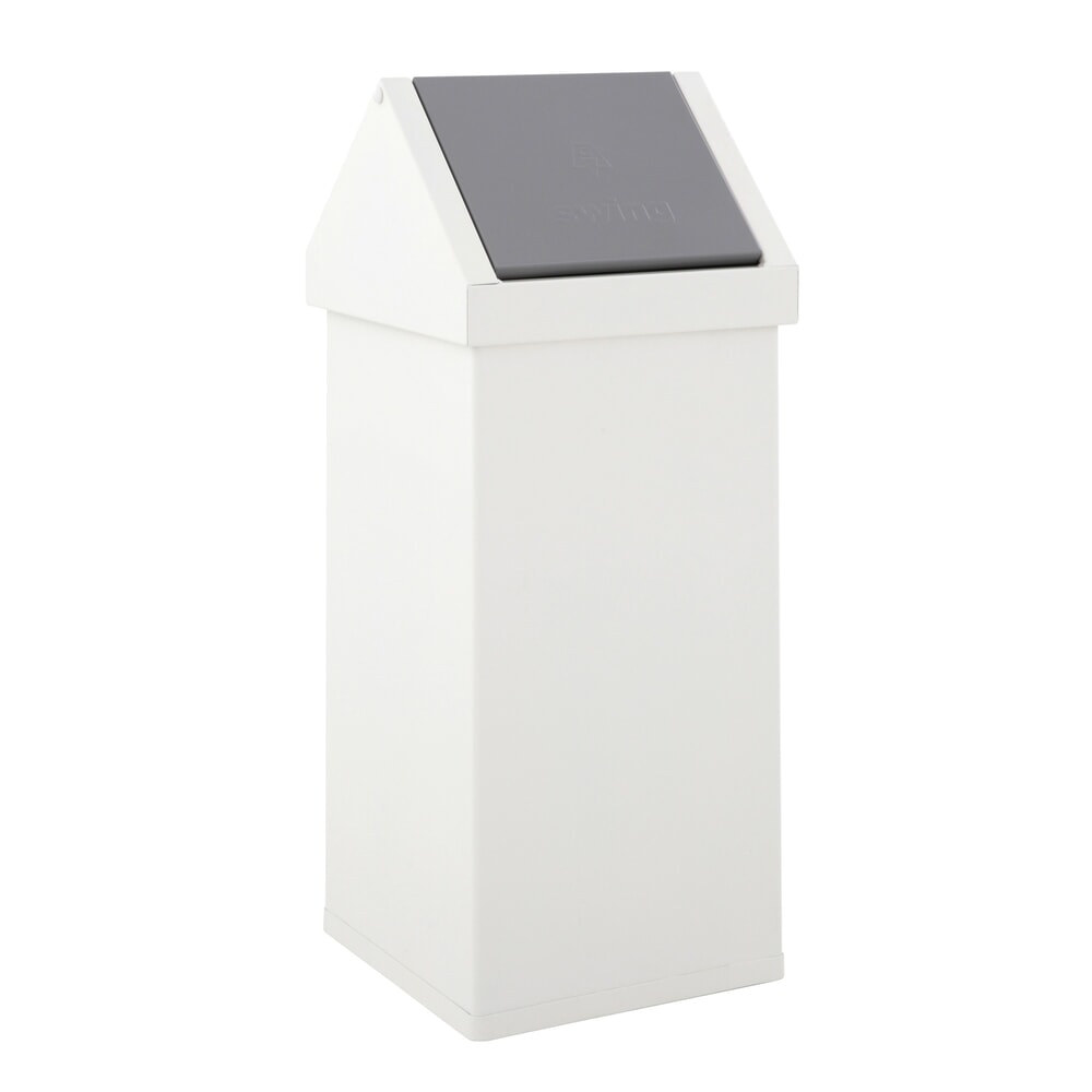 Product afbeelding: Afvalbak CARRO Swing, 55 liter, van aluminium, wit