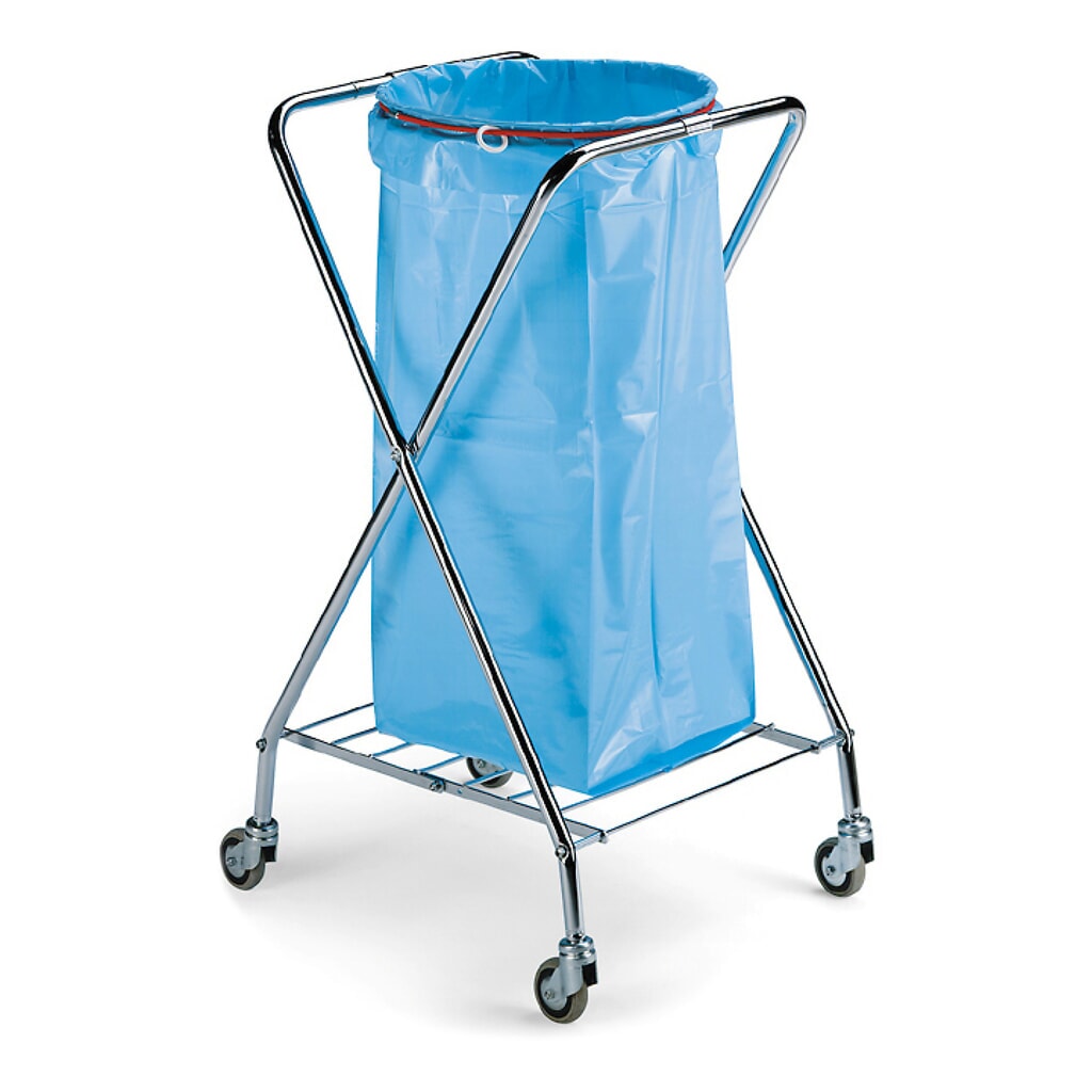 Product afbeelding: Afvalbak Chroom II, klapbaar, rond frame voor afvalzak van 120 liter