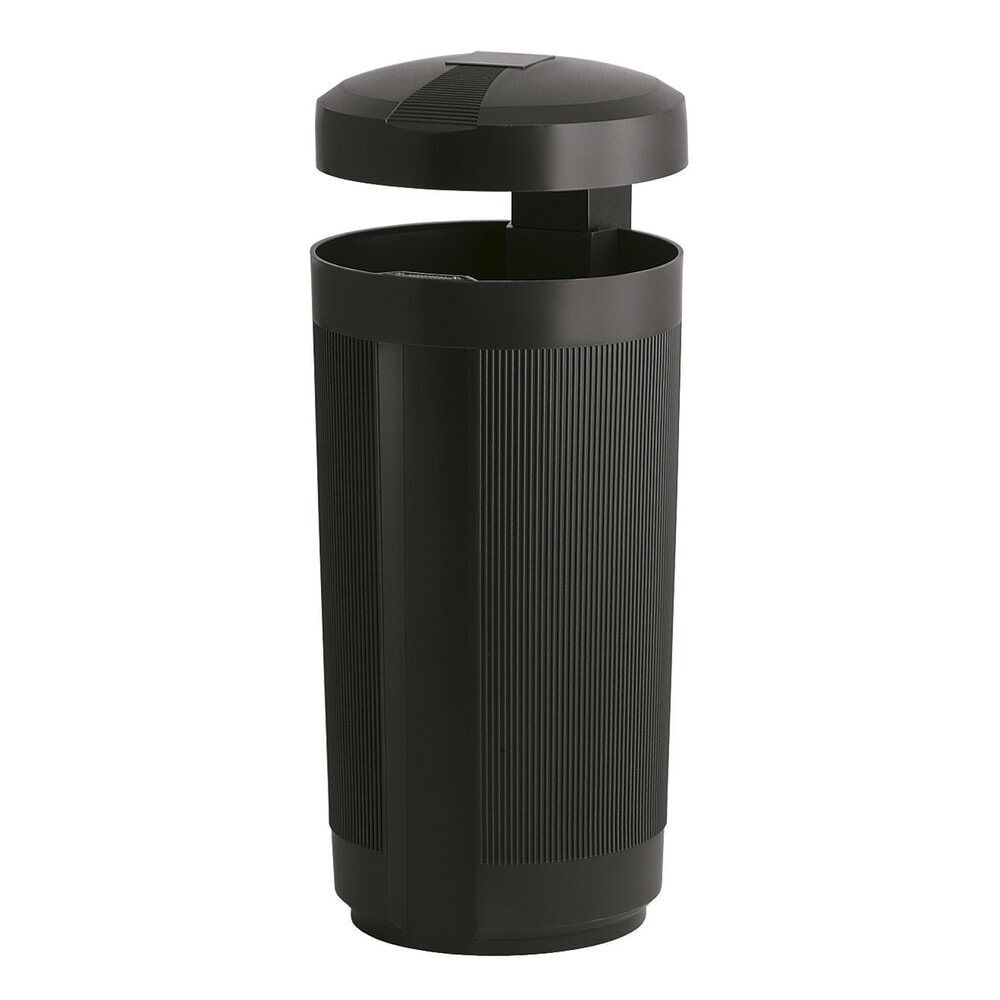 Product afbeelding: Afvalbak met beschermkap, voor buiten, 50 liter, zwart