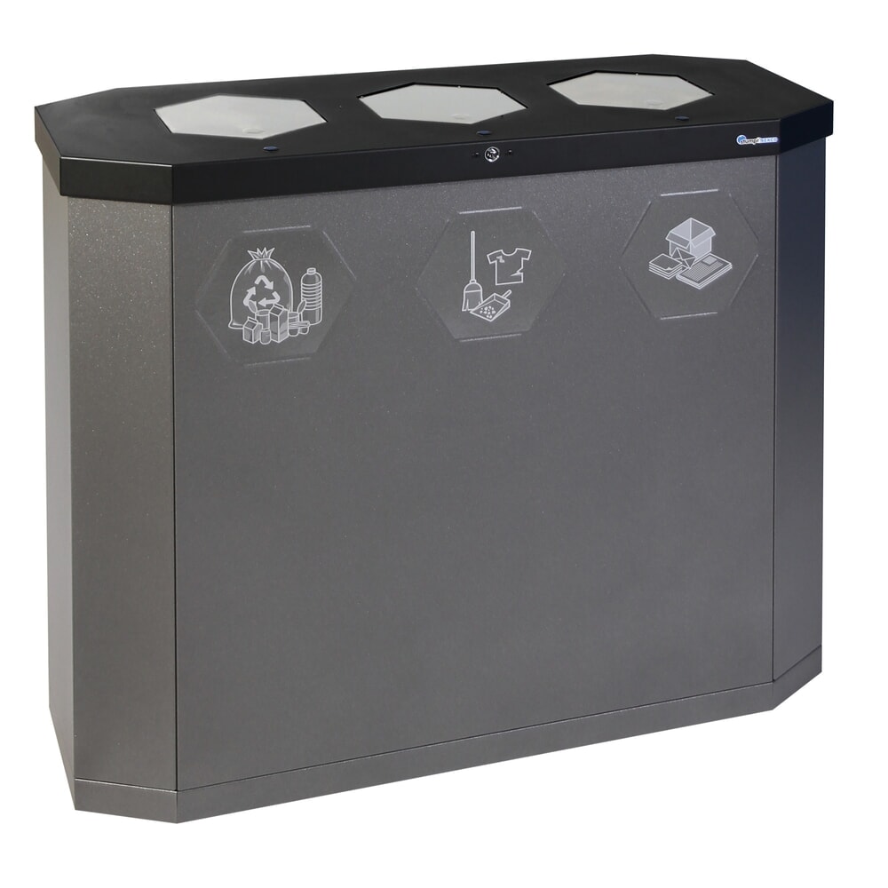 Productafbeelding nr. 1: Afvalbak stumpf® Sixco 3 swing, ijzerglimmer