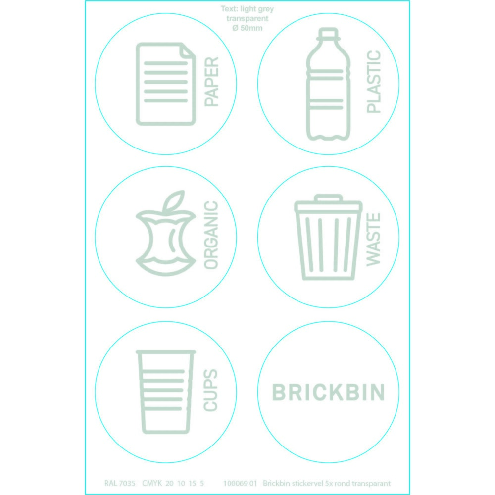 Productafbeelding nr. 10: Afvalbak voor plastic BRICKBIN, van gerecyclede kunststof, 65 liter, vierkant, grijs / oranje