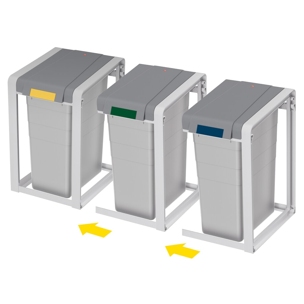 Hailo afvalscheidingsbak ProfiLine Öko XL, 38 liter, uitbreidingsmodule, mat Productafbeelding nr. 3: Hailo afvalscheidingsbak ProfiLine Öko XL, 38 liter, uitbreidingsmodule, mat