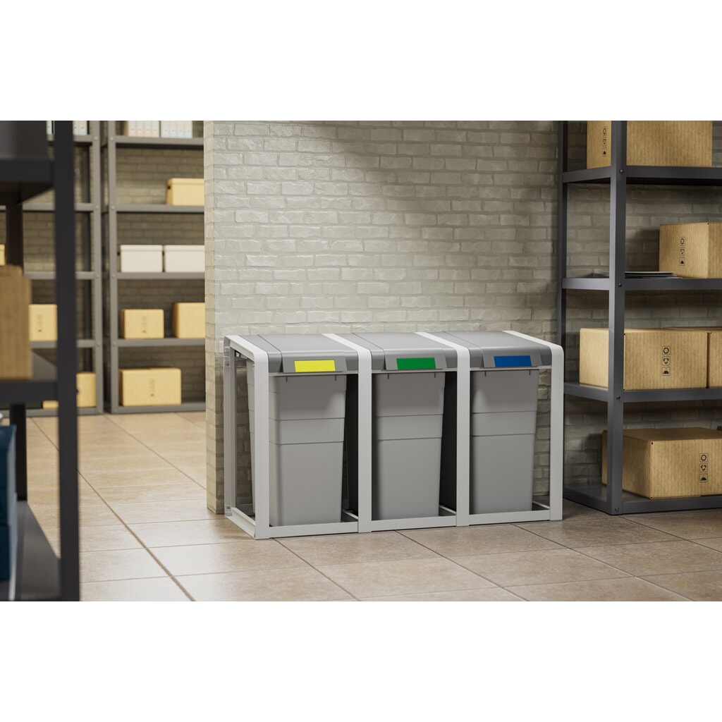 Hailo afvalscheidingsbak ProfiLine Öko XL, 38 liter, uitbreidingsmodule, mat Productafbeelding nr. 4: Hailo afvalscheidingsbak ProfiLine Öko XL, 38 liter, uitbreidingsmodule, mat