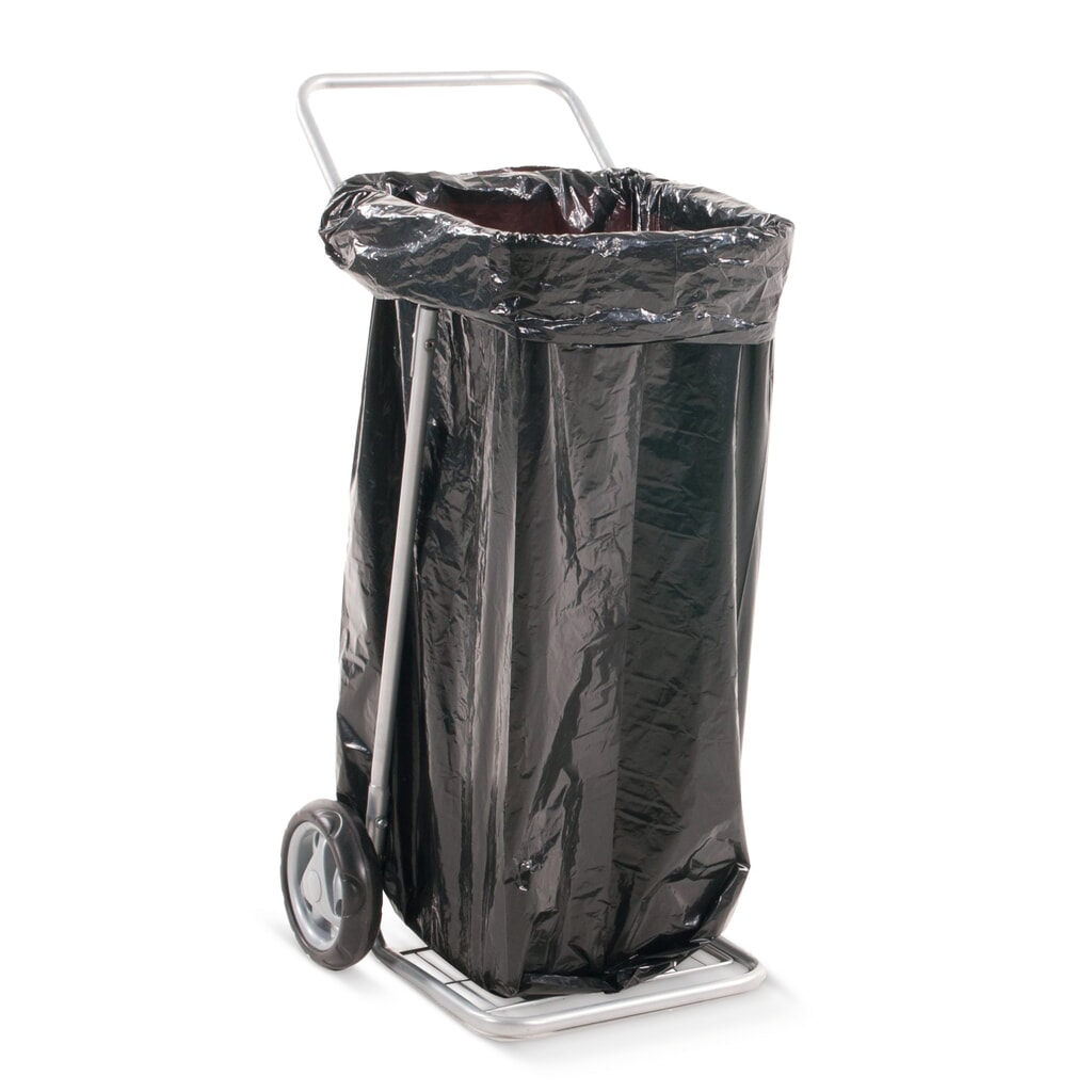 Product afbeelding: Afvalzakhouder Kongamek, met 2 wielen van massief rubber, tot 125 liter, draagvermogen 50 kg, open