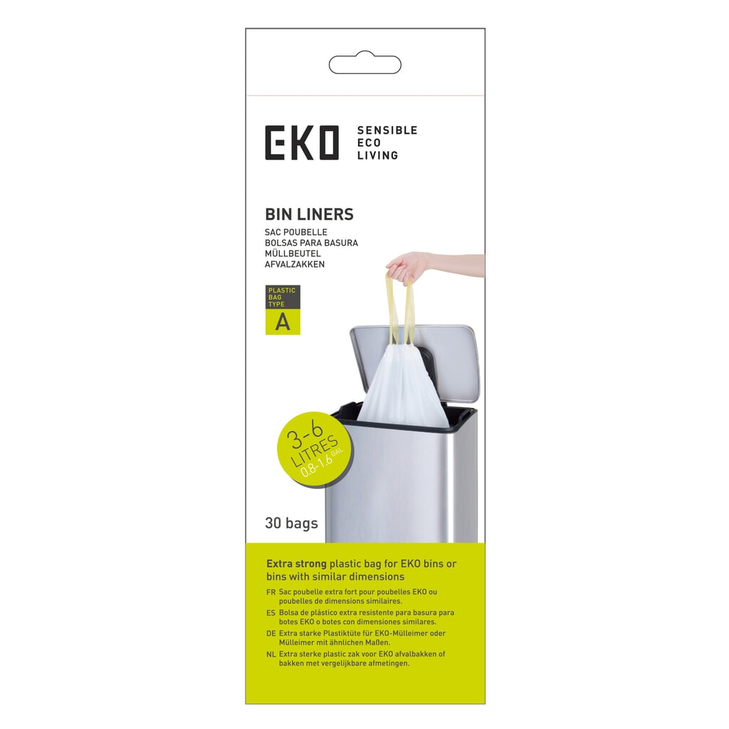 Afvalzakken EKO, wit, 6 liter, 720 stuks/VE Product afbeelding: Afvalzakken EKO, wit, 6 liter, 720 stuks/VE
