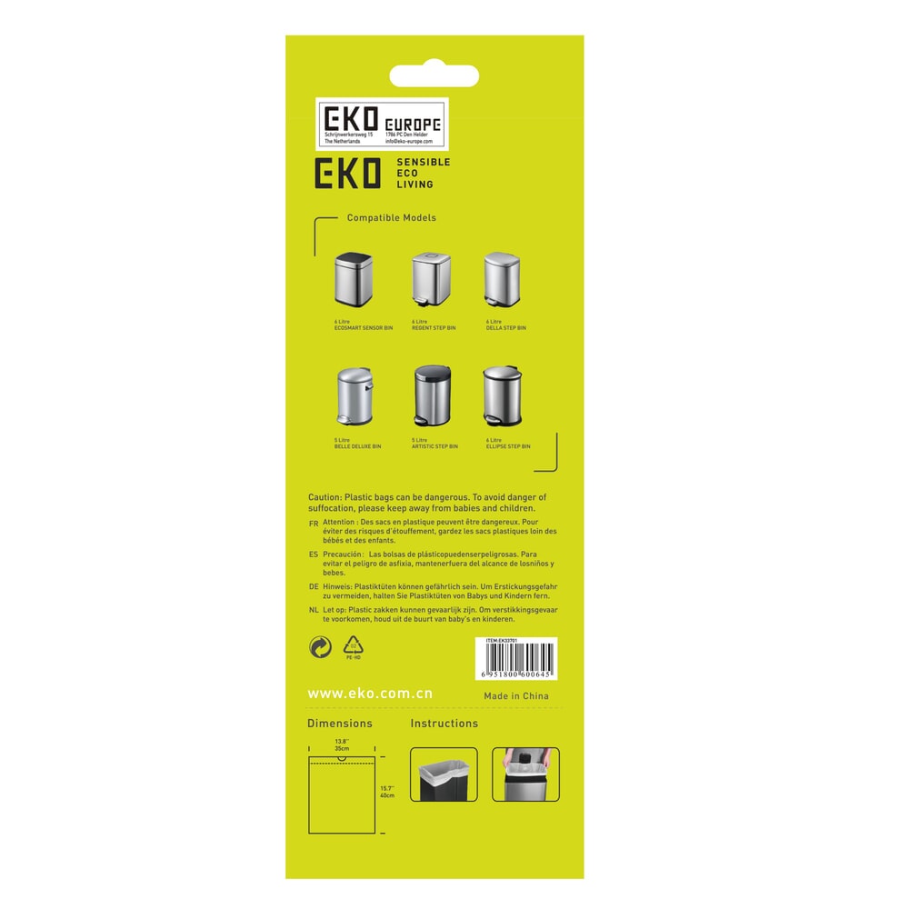 Productafbeelding nr. 3: Afvalzakken EKO, wit, 6 liter, 720 stuks/VE