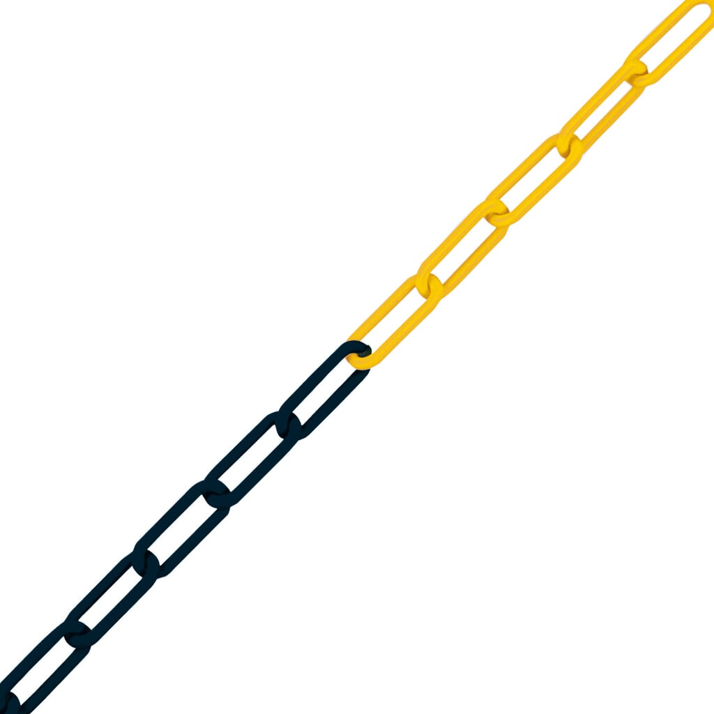 Product afbeelding: Afzetketting, nylon, dikte 6 mm, lengte 50 m, zwart/geel