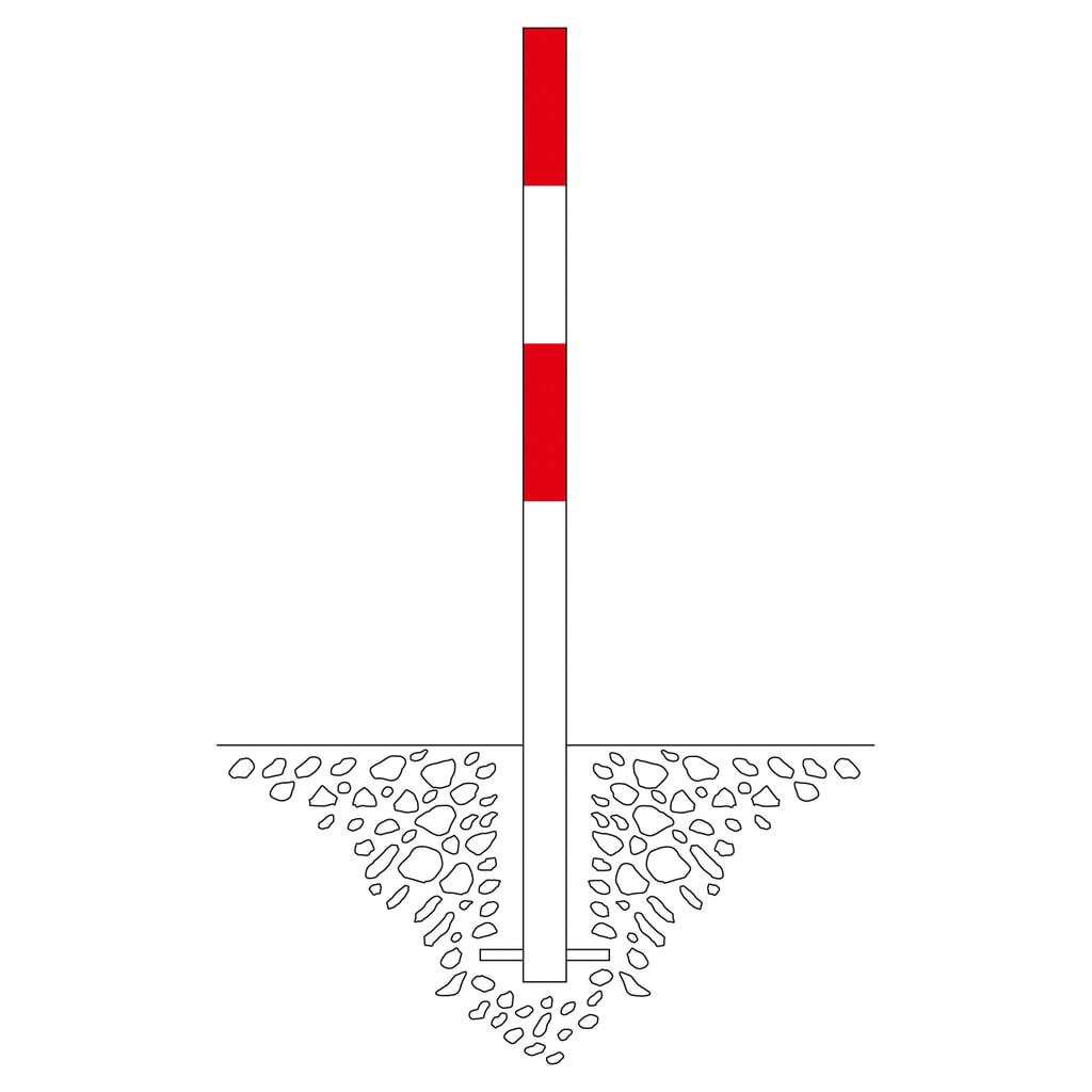 Productafbeelding nr. 2: Afzetpaal MORION, vast, ronde buis Ø 60 mm, met kunststof coating, voor verankeren in beton, zonder kettingoog