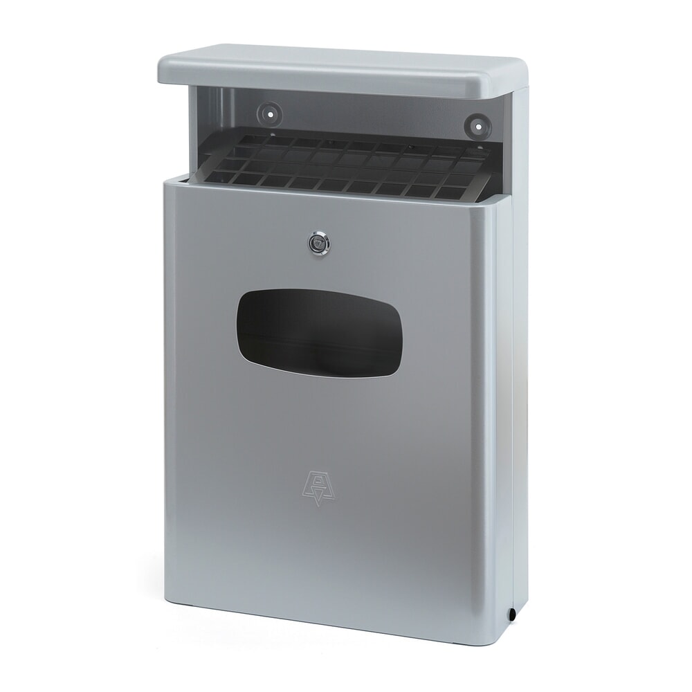 Product afbeelding: Aluminium as-/afvalbakcombinatie, 16 liter, grijs