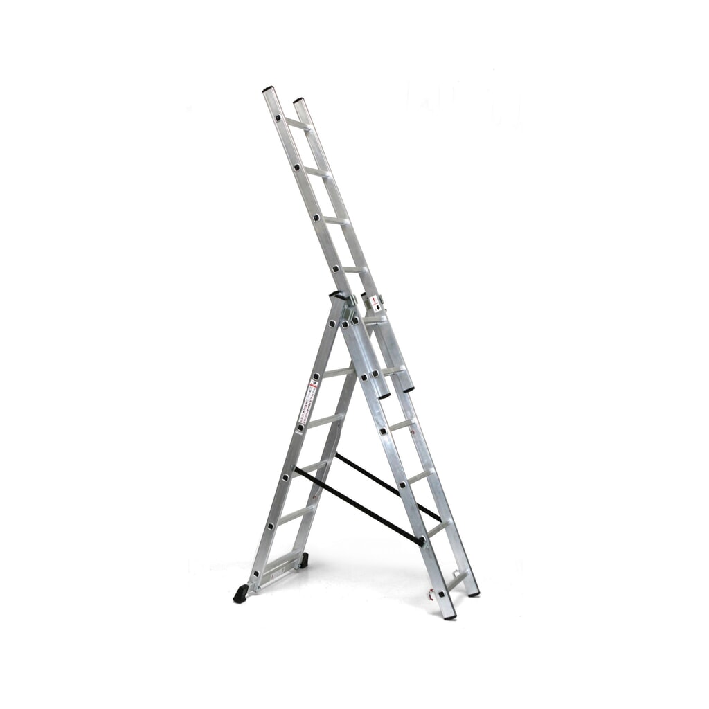 Product afbeelding: Aluminium schuifladder BASIC 3-in-1, werkhoogte ladder 4,86 m