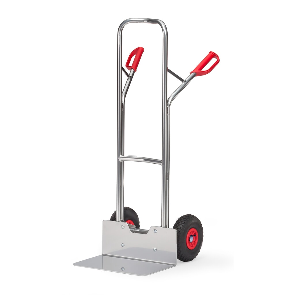 Product afbeelding: Aluminium steekwagen fetra®, draagvermogen 200 kg, steekplaat bxd 480 x 300 mm, luchtbanden