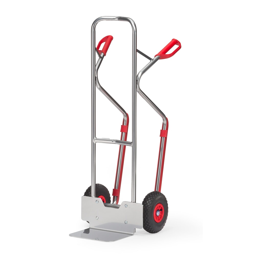 Productafbeelding nr. 1: Aluminium steekwagen fetra®, draagvermogen 200 kg, steekplaat bxd 320 x 250 mm, met glijvlakken, luchtbanden