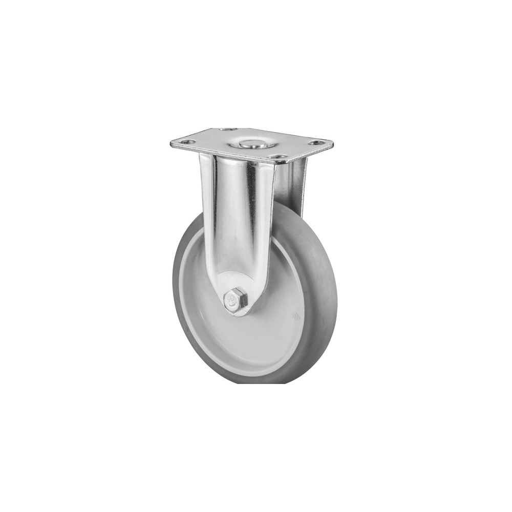Product afbeelding: Apparaatwiel TPE, bokwiel, zware uitvoering, glijlager, plaat, Ø x breedte 125 x 31 mm, draagvermogen 100 kg