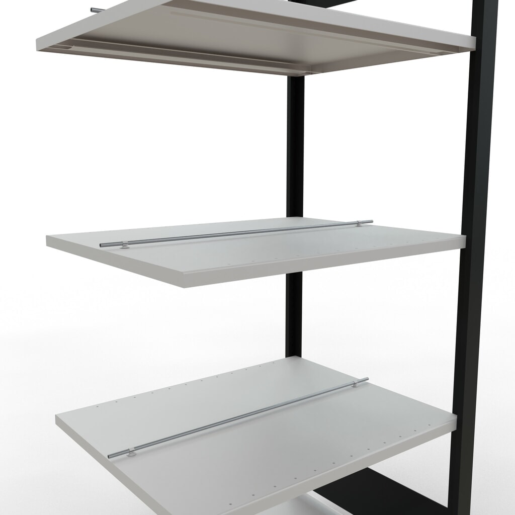 Productafbeelding nr. 4: Archiefrekken SCHULTE AV, dubbelzijdig, met middenaanslagen, VL 150 kg, zwart, hxbxd 1.800 x 750 x 600 mm