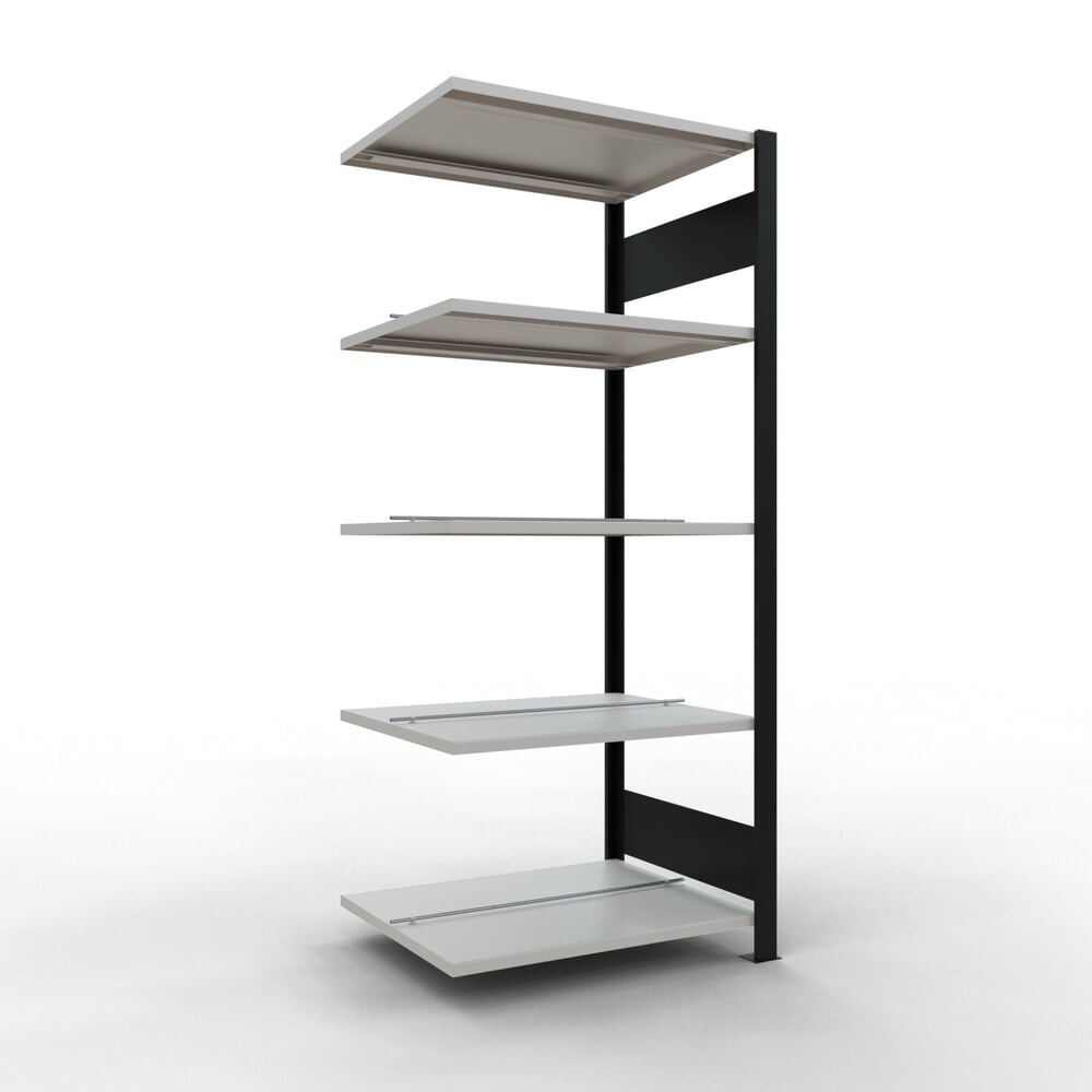 Product afbeelding: Archiefrekken SCHULTE AV, dubbelzijdig, met middenaanslagen, VL 150 kg, zwart, hxbxd 1.800 x 750 x 600 mm